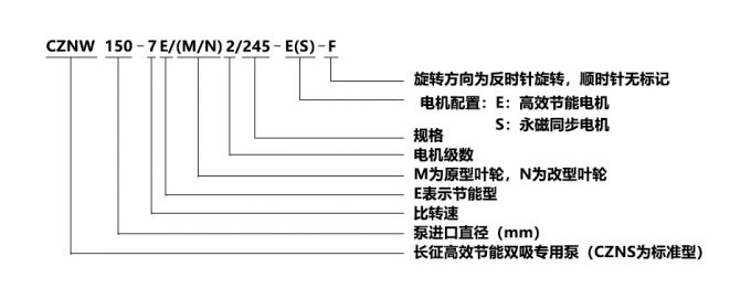 高效節能雙吸泵型號說明圖片